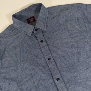 UNTUCKit Mens XL Blue Floral Short Sleeve Button Up Hawaiian Cruise Shirt